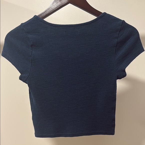 Wild Fable Blue Fitted Crop Top - Picture 3 of 5